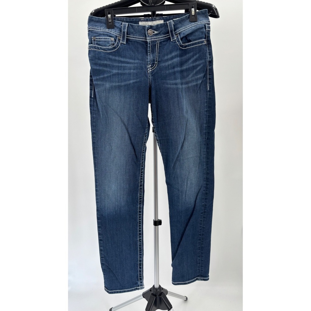 BKE Harper Straight Leg Jeans Womens 30 R Dark Wash Thick Stitch Denim Western